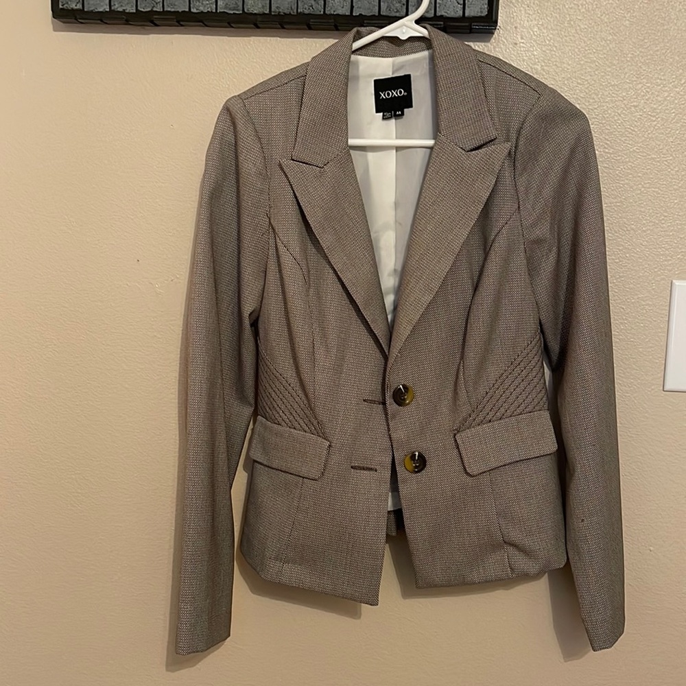 Suit jacket tan, xoxo brand, good condition